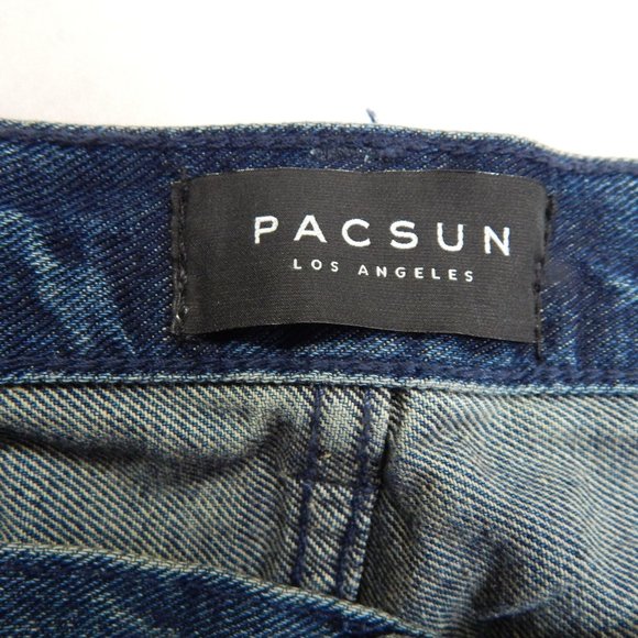 PacSun Womens Skinny Cut Off Ribbed Denim Jean Shorts Medium Indigo Size 38 - Picture 5 of 9
